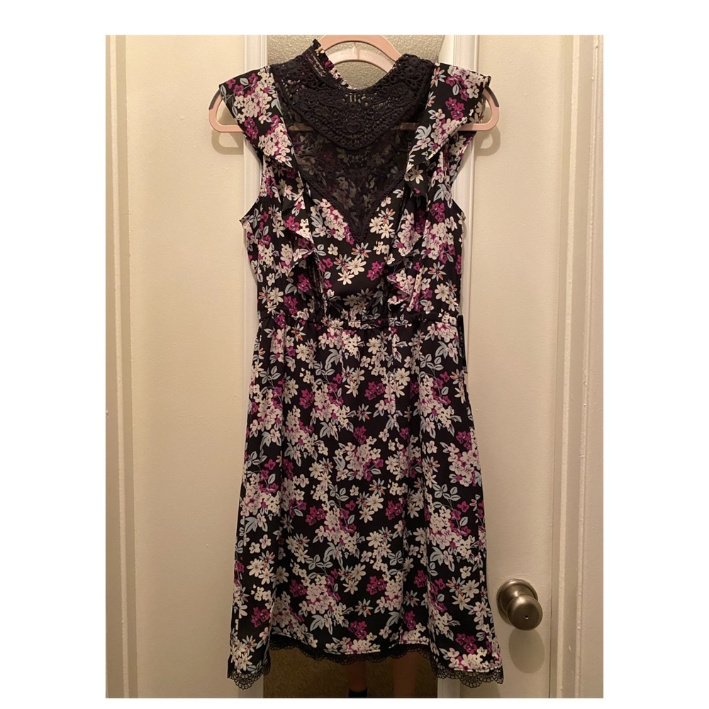 Dark purple dress with lace